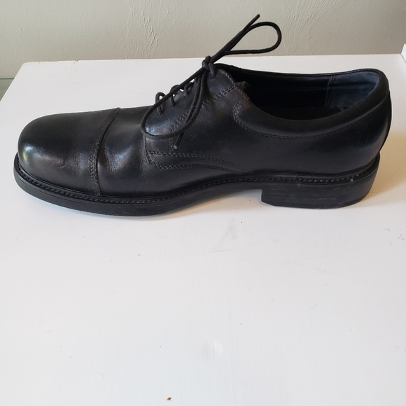 Hunters Bay Black Cap Toe oxford Derby Leather Men's Dress Shoes  Stylish - Picture 9 of 10